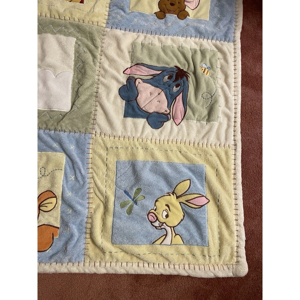 Disney Classic Winnie The Pooh & Friends Patchwork Fleece Baby Blanket 43"x34" - Picture 12 of 14